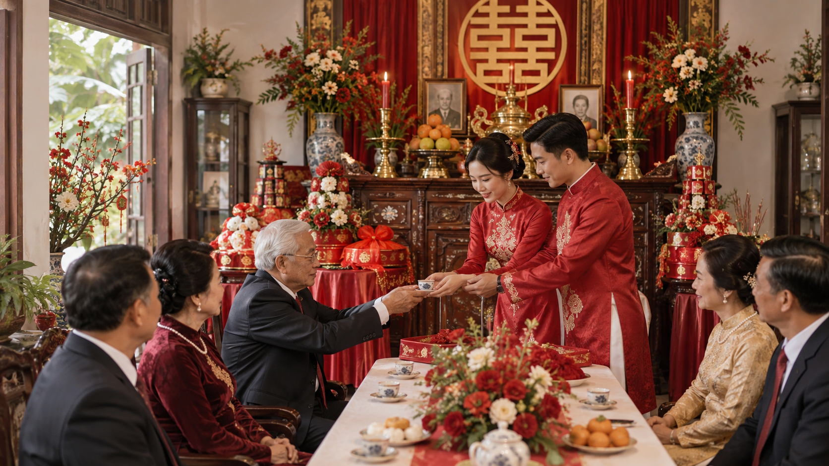 Nghi thức gia tiên Việt Nam trong ngày cưới